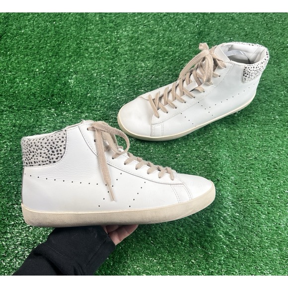 Gola Shoes - Gola SZ 8 Women's Nova High Safari Sneakers Cheetah Heels Lace Up White